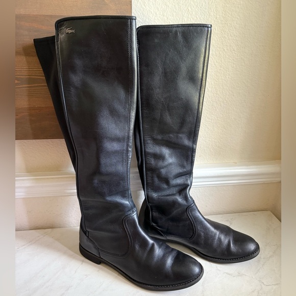 LACOSTE Rosemont Tall Leather Riding Boots - Picture 1 of 9